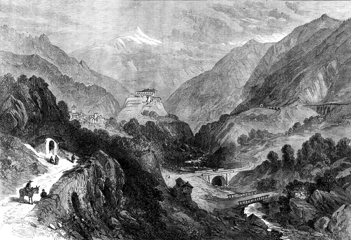 Framed Print : The Dora Valley, Mont Cenis Railway, 1871. Creator: Unknown Framed Print : The Dora Valley, Mont Cenis Railway, 1871. Creator: Unknown