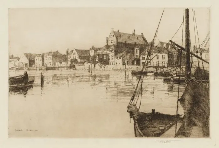Framed Print : Dordrecht, 1885. Creator: Charles Adams Platt (American, 1861-1933) Framed Print : Dordrecht, 1885. Creator: Charles Adams Platt (American, 1861-1933)