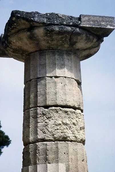 Doric column, in Temple of Hera, Olympia, Greece, c7th century BC