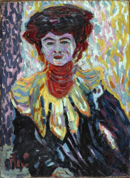 Framed Print : Doris with Ruff Collar, 1906. Creator: Ernst Kirchner Framed Print : Doris with Ruff Collar, 1906. Creator: Ernst Kirchner
