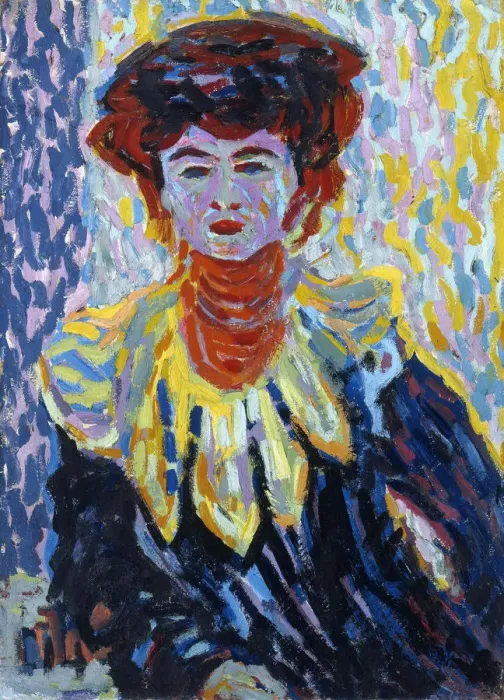 Framed Print : Doris with Ruff Collar, c. 1906. Artist: Kirchner, Ernst Ludwig (1880-1938) Framed Print : Doris with Ruff Collar, c. 1906. Artist: Kirchner, Ernst Ludwig (1880-1938)