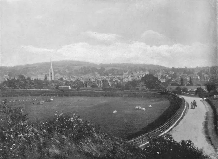 Framed Print : Dorking: From Above The Station, c1896. Artist: Frith & Co Framed Print : Dorking: From Above The Station, c1896. Artist: Frith & Co