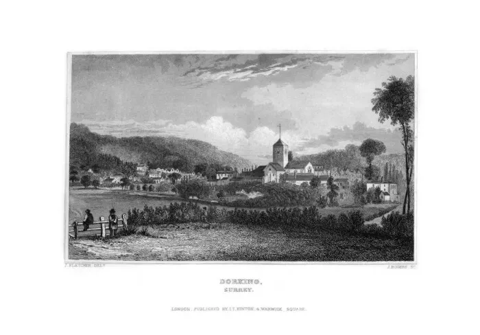 Framed Print : Dorking, Surrey, 1829. Artist: J Rogers Framed Print : Dorking, Surrey, 1829. Artist: J Rogers