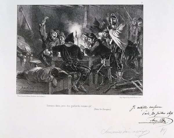 Dormez donc, avec des gaillards comme ca!, Siege of Paris, 1870-1871 (1871). Artist: Auguste Bry