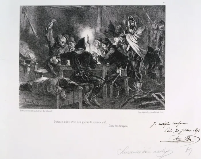 Framed Print : Dormez donc, avec des gaillards comme ca!, Siege of Paris, 1870-1871 (1871). Artist: Auguste Bry Framed Print : Dormez donc, avec des gaillards comme ca!, Siege of Paris, 1870-1871 (1871). Artist: Auguste Bry