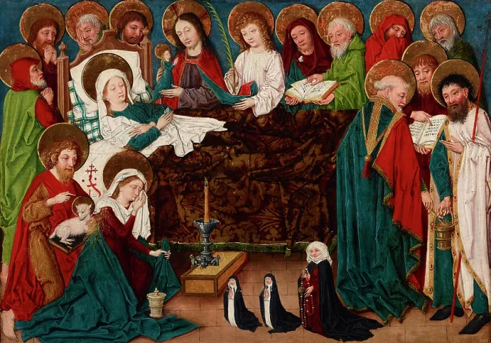 Framed Print : Dormition of the Mother of God, c1480-1490. Creator: Master of the Vestment Studies Framed Print : Dormition of the Mother of God, c1480-1490. Creator: Master of the Vestment Studies