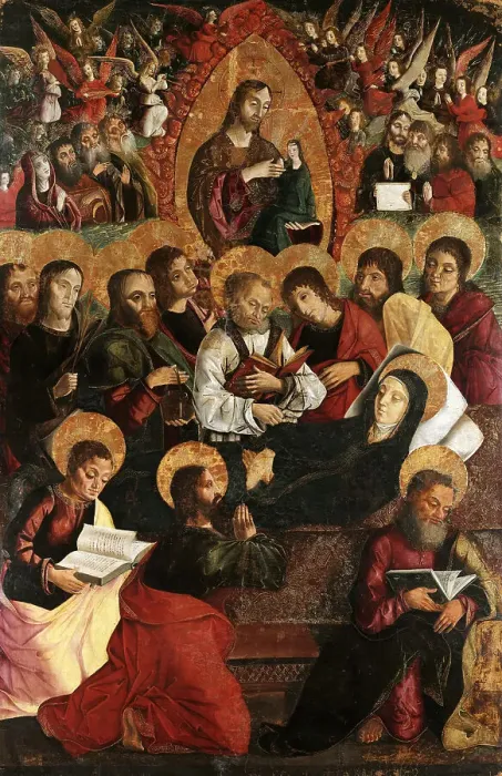 Framed Print : The Dormition of the Virgin, 1492-1494. Creator: Quartararo, Riccardo (1443-1506) Framed Print : The Dormition of the Virgin, 1492-1494. Creator: Quartararo, Riccardo (1443-1506)