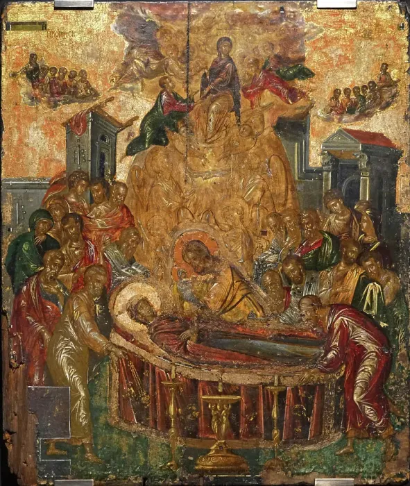 Framed Print : The Dormition of the Virgin, before 1567. Creator: El Greco, Dominico (1541-1614) Framed Print : The Dormition of the Virgin, before 1567. Creator: El Greco, Dominico (1541-1614)