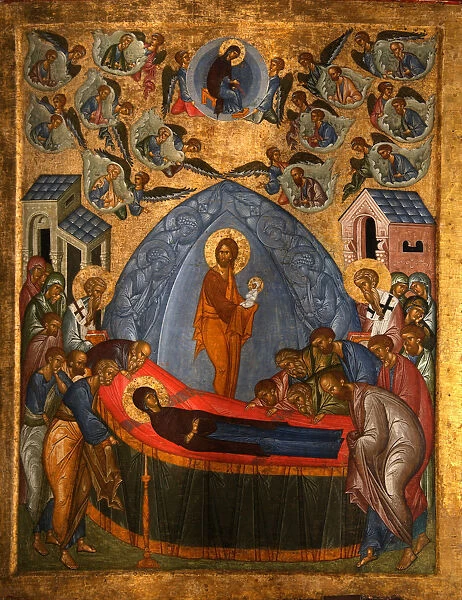 The Dormition of the Virgin, 15th century. Artist: Russian icon