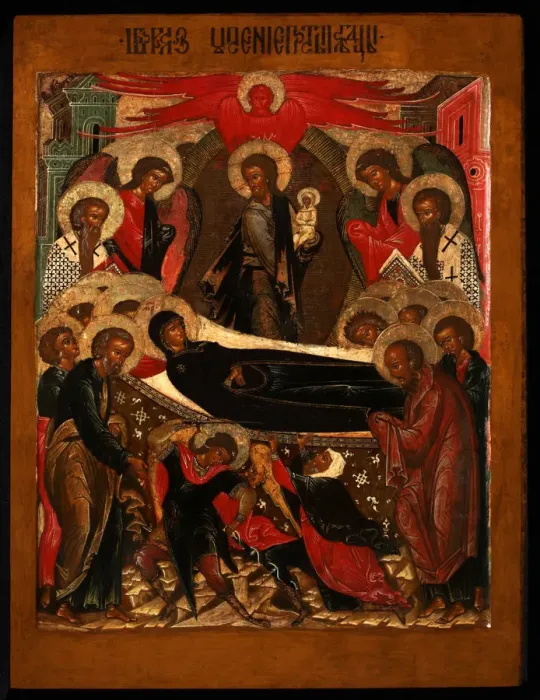 Framed Print : The Dormition of the Virgin, 1640s. Artist: Russian icon