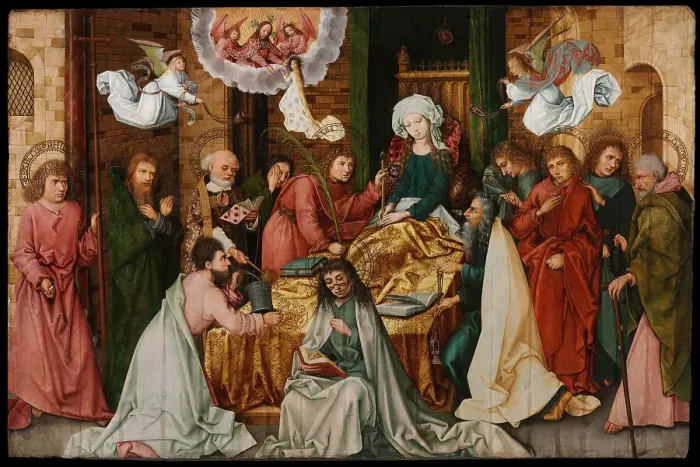 Framed Print : The Dormition of the Virgin. Artist: Holbein, Hans, the Elder (1465-1524) Framed Print : The Dormition of the Virgin. Artist: Holbein, Hans, the Elder (1465-1524)