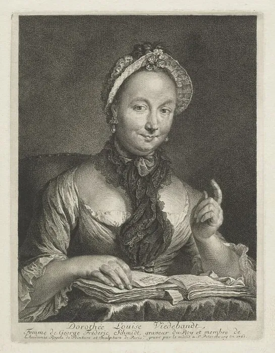 Framed Print : Dorothée Louise Viedebandt (The Artist's Wife), 1761. Creator: Georg Friedrich Schmidt