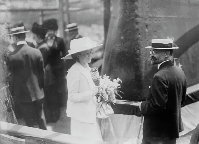 Framed Print : Dorothy Knight at Wyoming launch, 1911. Creator: Bain News Service Framed Print : Dorothy Knight at Wyoming launch, 1911. Creator: Bain News Service