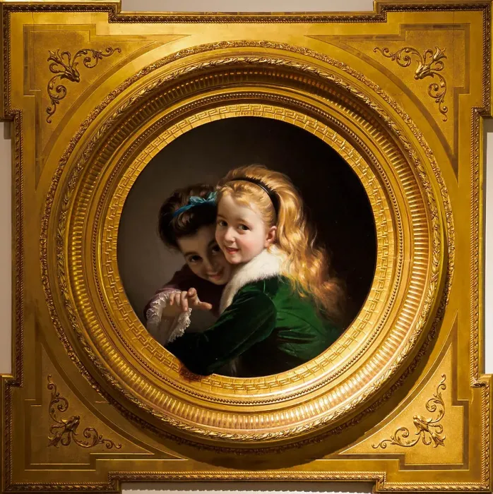 Framed Print : Dos niñas riendo (Two Laughing Girls), 1880. Creator: Borrell del Caso, Pere (1835-1910) Framed Print : Dos niñas riendo (Two Laughing Girls), 1880. Creator: Borrell del Caso, Pere (1835-1910)