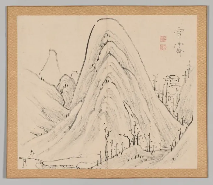 Framed Print : Double Album of Landscape Studies after Ikeno Taiga, Volume 1 (leaf 33), 18th century Framed Print : Double Album of Landscape Studies after Ikeno Taiga, Volume 1 (leaf 33), 18th century