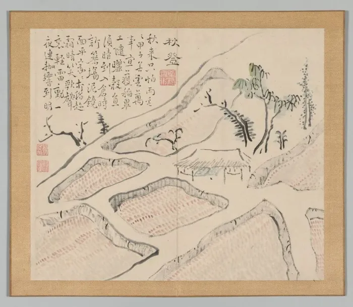Framed Print : Double Album of Landscape Studies after Ikeno Taiga, Volume 2 (leaf 35), 18th century Framed Print : Double Album of Landscape Studies after Ikeno Taiga, Volume 2 (leaf 35), 18th century