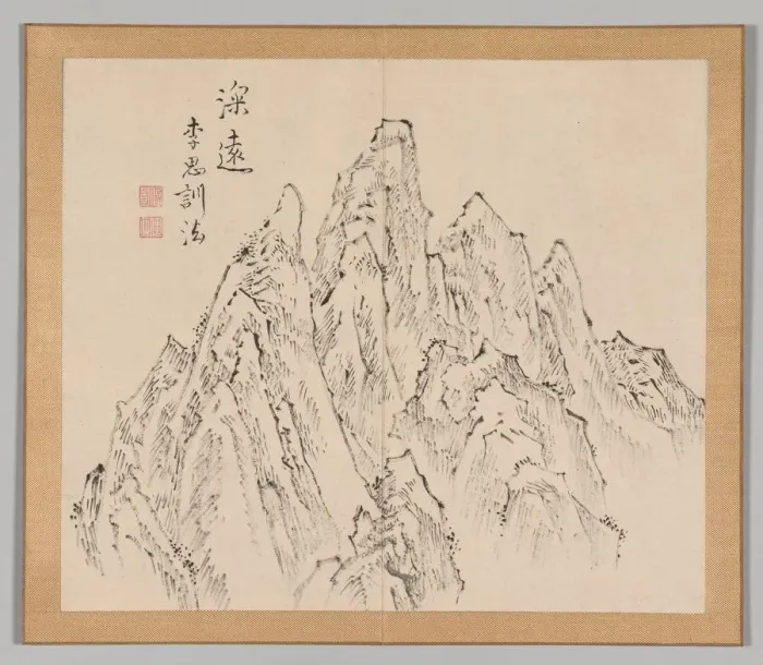 Framed Print : Double Album of Landscape Studies after Ikeno Taiga, Volume 2 (leaf 6), 18th century Framed Print : Double Album of Landscape Studies after Ikeno Taiga, Volume 2 (leaf 6), 18th century