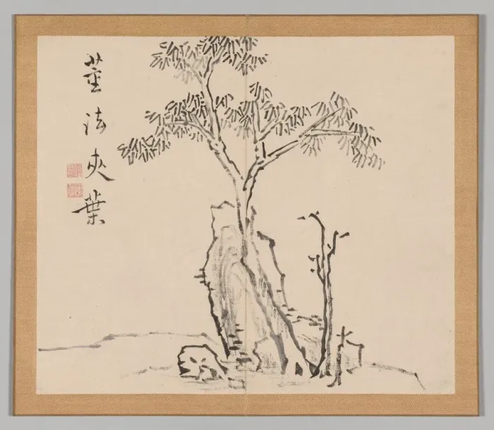 Framed Print : Double Album of Landscape Studies after Ikeno Taiga, Volume 1 (leaf 4), 18th century Framed Print : Double Album of Landscape Studies after Ikeno Taiga, Volume 1 (leaf 4), 18th century