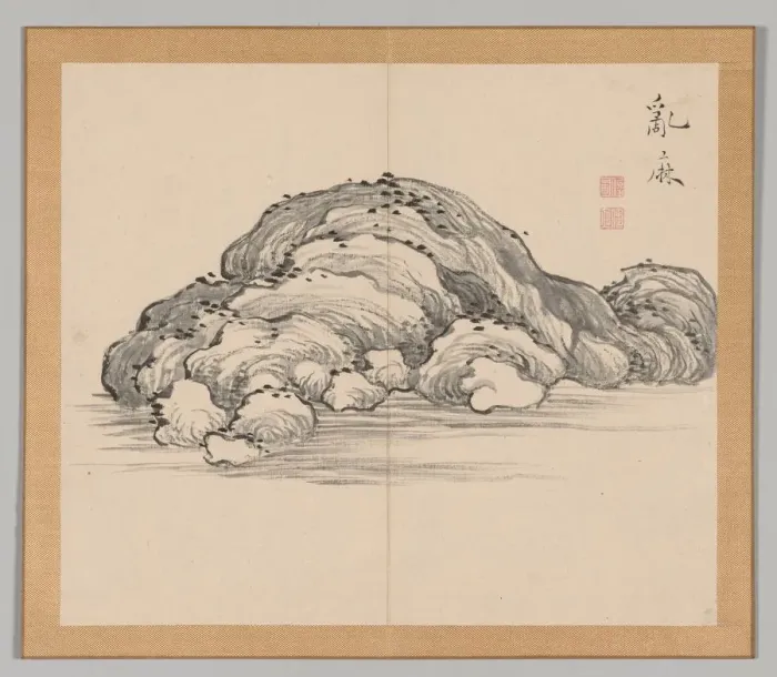 Framed Print : Double Album of Landscape Studies after Ikeno Taiga, Volume 1 (leaf 12), 18th century Framed Print : Double Album of Landscape Studies after Ikeno Taiga, Volume 1 (leaf 12), 18th century