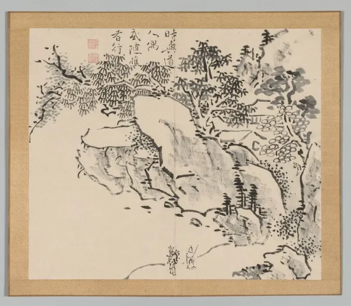 Framed Print : Double Album of Landscape Studies after Ikeno Taiga, Volume 2 (leaf 34), 18th century Framed Print : Double Album of Landscape Studies after Ikeno Taiga, Volume 2 (leaf 34), 18th century
