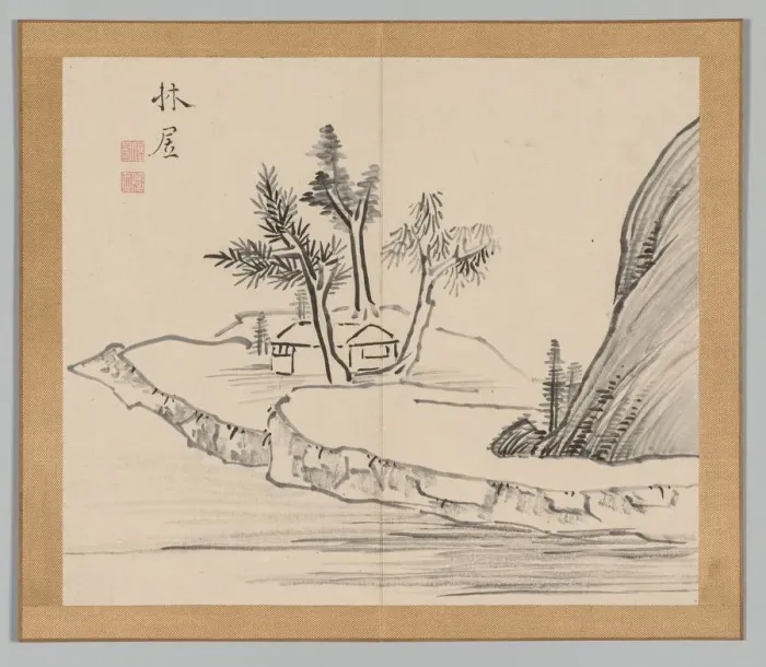 Framed Print : Double Album of Landscape Studies after Ikeno Taiga, Volume 2 (leaf 22), 18th century Framed Print : Double Album of Landscape Studies after Ikeno Taiga, Volume 2 (leaf 22), 18th century