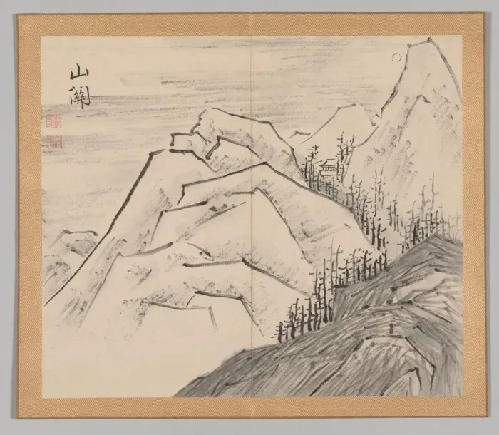 Framed Print : Double Album of Landscape Studies after Ikeno Taiga, Volume 1 (leaf 29), 18th century Framed Print : Double Album of Landscape Studies after Ikeno Taiga, Volume 1 (leaf 29), 18th century