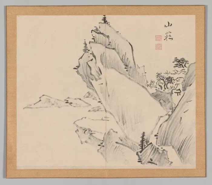 Framed Print : Double Album of Landscape Studies after Ikeno Taiga, Volume 1 (leaf 30), 18th century Framed Print : Double Album of Landscape Studies after Ikeno Taiga, Volume 1 (leaf 30), 18th century