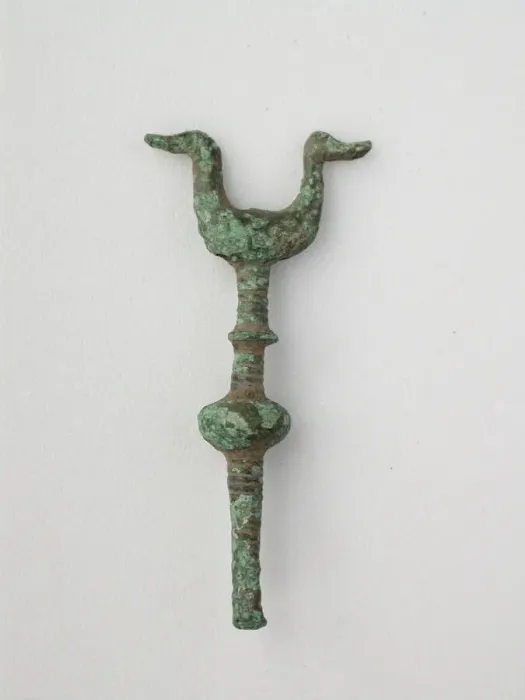 Framed Print : Double Birds on Knobbed Pole, Geometric Period (800-600 BCE). Creator: Unknown Framed Print : Double Birds on Knobbed Pole, Geometric Period (800-600 BCE). Creator: Unknown