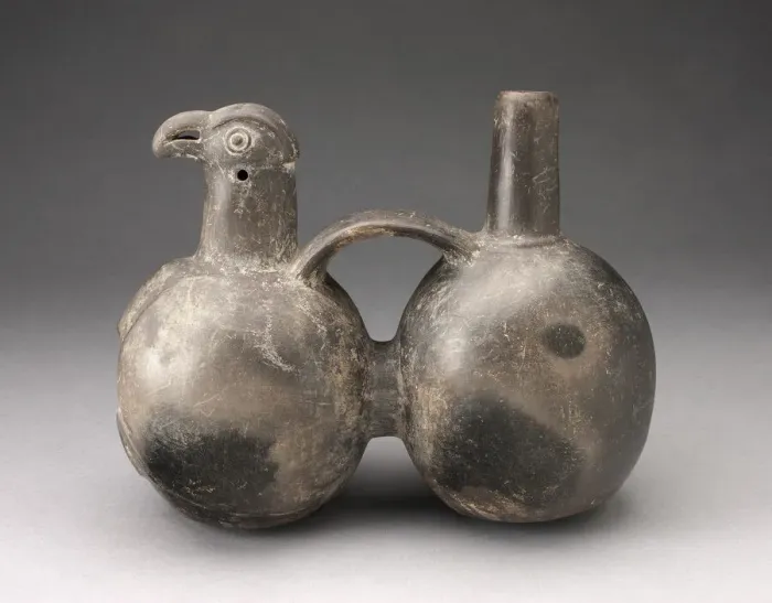 Framed Print : Double-Chambered Strap Vessel with Sculpted Bird Head, A. D. 1200 / 1450. Creator: Unknown Framed Print : Double-Chambered Strap Vessel with Sculpted Bird Head, A. D. 1200 / 1450. Creator: Unknown