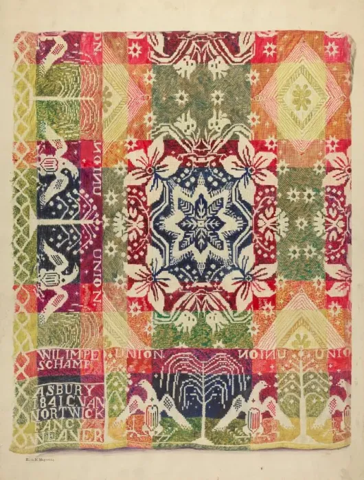 Framed Print : Double Faced Blanket, 1935 / 1942. Creator: Edith Magnette Framed Print : Double Faced Blanket, 1935 / 1942. Creator: Edith Magnette