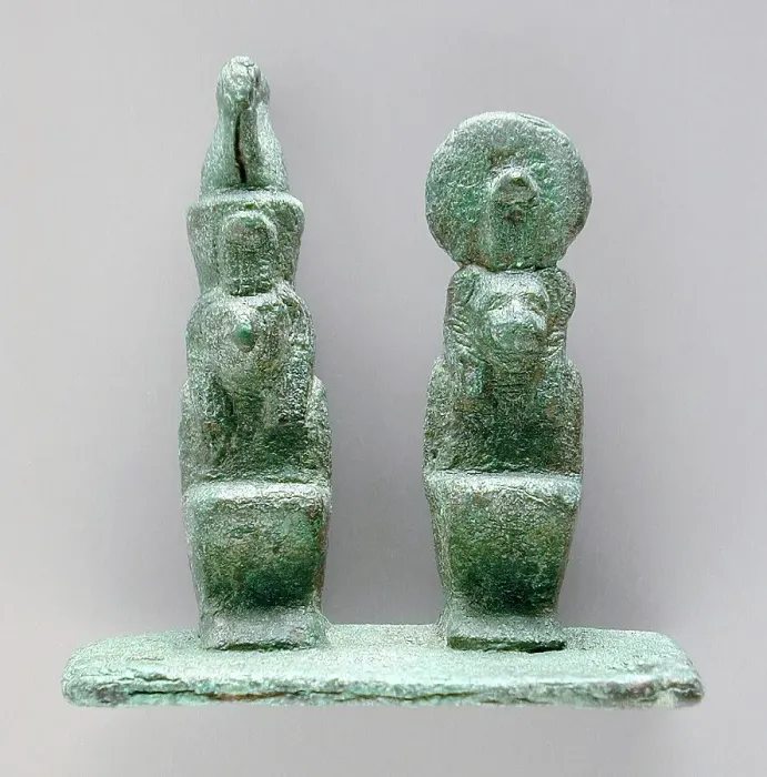 Framed Print : Double Figurine of Hawk and Lion Deities, Late Period-Ptolemaic Period (711-30 BCE) or later. Creator: Unknown Framed Print : Double Figurine of Hawk and Lion Deities, Late Period-Ptolemaic Period (711-30 BCE) or later. Creator: Unknown