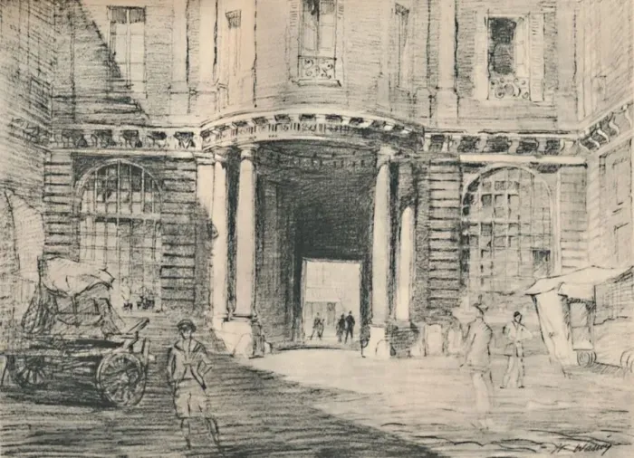 Framed Print : Double-lined with forlorn palaces, c1927, (1927). Artist: Henry Franks Waring Framed Print : Double-lined with forlorn palaces, c1927, (1927). Artist: Henry Franks Waring