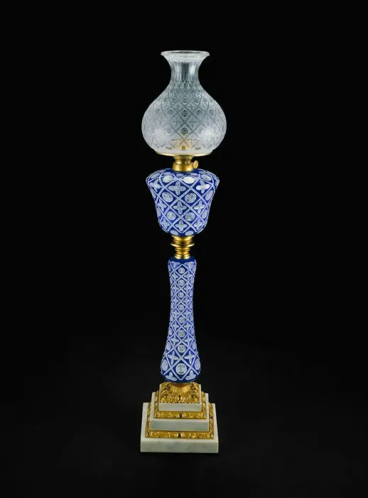 Framed Print : Double-Plated Lamp, c. 1865. Creator: Boston and Sandwich Glass Company Framed Print : Double-Plated Lamp, c. 1865. Creator: Boston and Sandwich Glass Company