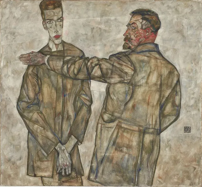 Framed Print : Double portrait of Benesch, 1913. Creator: Schiele, Egon (1890-1918) Framed Print : Double portrait of Benesch, 1913. Creator: Schiele, Egon (1890-1918)