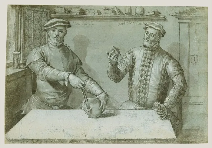 Framed Print : A Double Portrait of Hans Furraht and Jacob von der Burch, about 1560. Creator: Ludger Tom Ring the Younger Framed Print : A Double Portrait of Hans Furraht and Jacob von der Burch, about 1560. Creator: Ludger Tom Ring the Younger