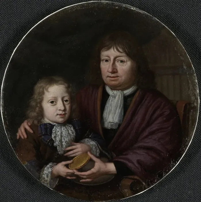 Framed Print : Double Portrait of Isaac Pontanus and Hendrik van Beek, 1689. Creator: Michiel van Musscher Framed Print : Double Portrait of Isaac Pontanus and Hendrik van Beek, 1689. Creator: Michiel van Musscher