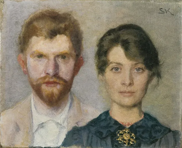 Framed Print : Double portrait of Marie and Peder Severin Kroyer, 1890. Creator: Kroyer, Peder Severin (1851-1909) Framed Print : Double portrait of Marie and Peder Severin Kroyer, 1890. Creator: Kroyer, Peder Severin (1851-1909)