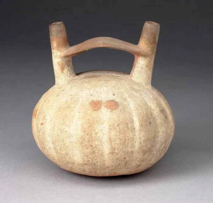 Framed Print : Double Spout and Bridge Vessel in the Form of a Ridged Gourd, 650 / 150 B. C Framed Print : Double Spout and Bridge Vessel in the Form of a Ridged Gourd, 650 / 150 B. C