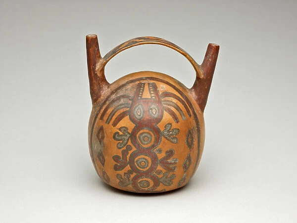 Double Spout Vessel Depicting an Abstract Animal or Being, 180 B. C.  /  A. D. 500