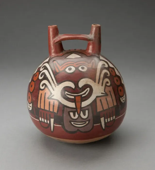 Framed Print : Double Spout Vessel Depicting Costumed Figure with Decapitated Head, 180 B. C. / A. D. 500 Framed Print : Double Spout Vessel Depicting Costumed Figure with Decapitated Head, 180 B. C. / A. D. 500