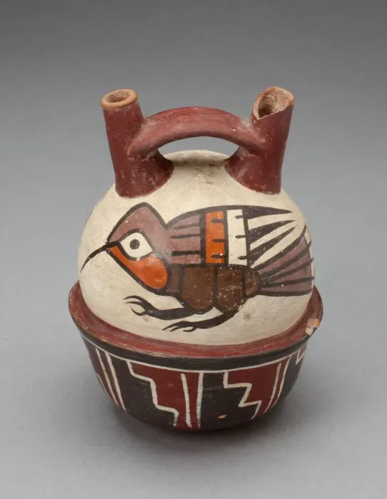Framed Print : Double Spout Vessel Depicting Hummingbirds, 180 B. C. / A. D. 500. Creator: Unknown Framed Print : Double Spout Vessel Depicting Hummingbirds, 180 B. C. / A. D. 500. Creator: Unknown