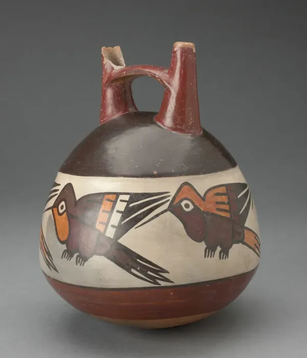 Framed Print : Double Spout Vessel Depicting Hummingbirds, 180 B. C. / A. D. 500. Creator: Unknown Framed Print : Double Spout Vessel Depicting Hummingbirds, 180 B. C. / A. D. 500. Creator: Unknown