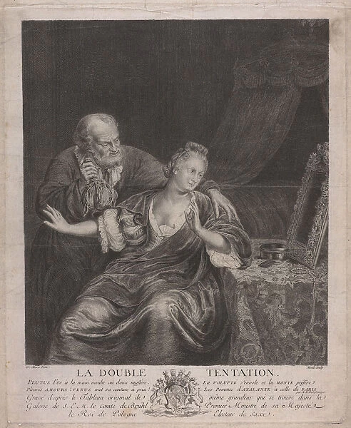 Double Temptation, 18th century. Artist: Mesnil (Menil), Elie (active Mid of 18th cen. )