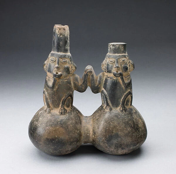 Double Vessel in the Form of Two Figures Drinking and Holding Hands, A. D. 1000  /  1400