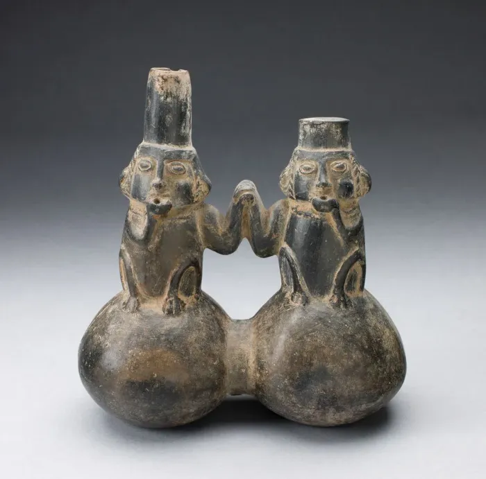 Framed Print : Double Vessel in the Form of Two Figures Drinking and Holding Hands, A. D. 1000 / 1400 Framed Print : Double Vessel in the Form of Two Figures Drinking and Holding Hands, A. D. 1000 / 1400