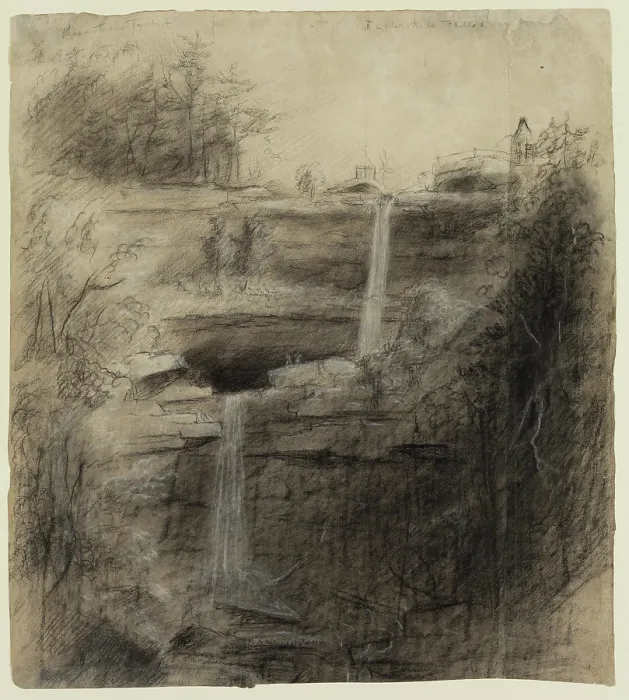 Framed Print : Double Waterfall-Kaaterskill Falls, 1826. Creator: Thomas Cole Framed Print : Double Waterfall-Kaaterskill Falls, 1826. Creator: Thomas Cole