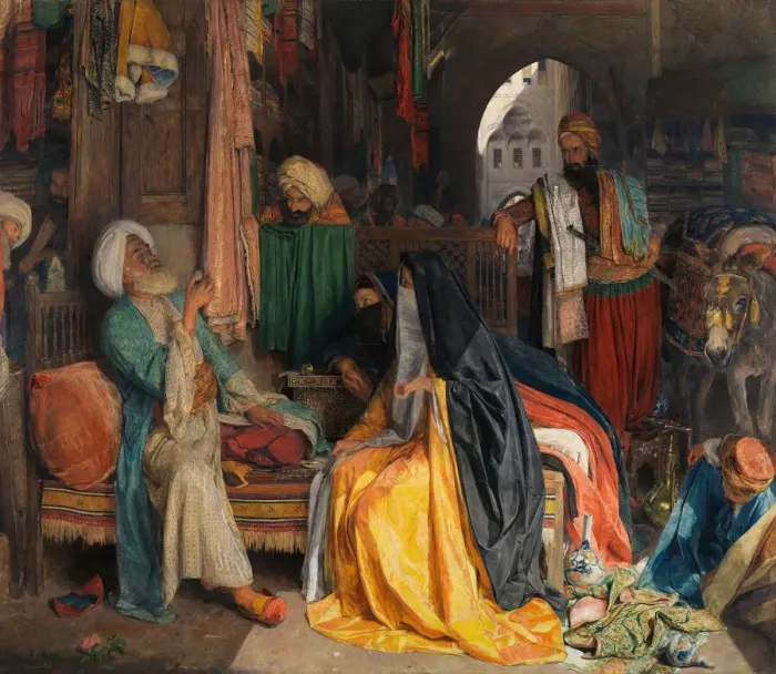 Framed Print : The Doubtful Coin, 1869. Creator: John Frederick Lewis Framed Print : The Doubtful Coin, 1869. Creator: John Frederick Lewis