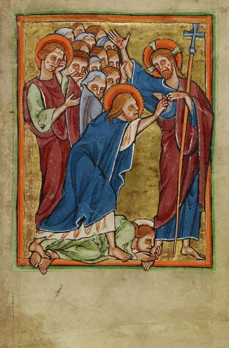 Framed Print : Doubting Thomas, about 1190-1200. Creator: Unknown Framed Print : Doubting Thomas, about 1190-1200. Creator: Unknown