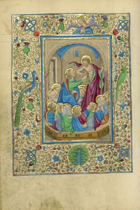 Framed Print : Doubting Thomas; Book of Hours, about 1460. Creator: Unknown Framed Print : Doubting Thomas; Book of Hours, about 1460. Creator: Unknown