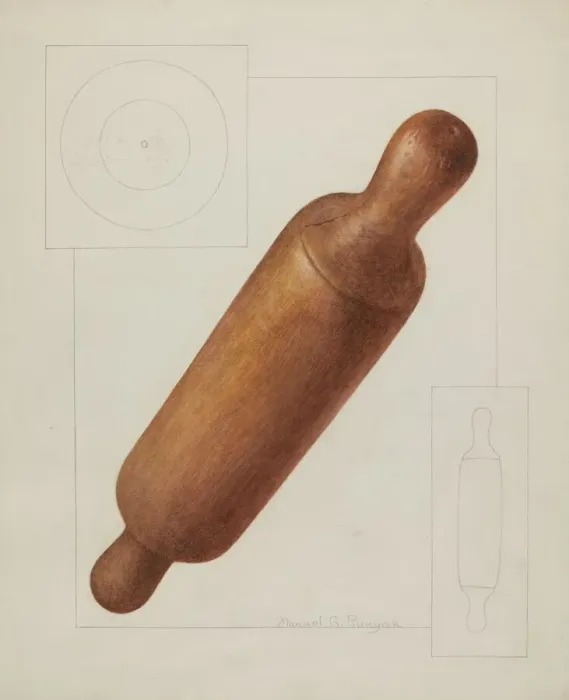 Framed Print : Dough Rolling Pin, c. 1937. Creator: Manuel G. Runyan